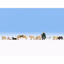 NOCH Shepherd and Sheep, N (1:160), Black, Green, White
