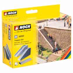NOCH Stairs Set, HO (1:87), Grey