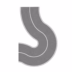 NOCH Federal Road Curve, HO (1:87), Grey
