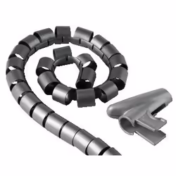 Hama Cable Bundle Tube Easy Cover, 1.5 m, 30 mm, silver, Cable kit, Silver, Plastic, 1500 mm, 3 cm