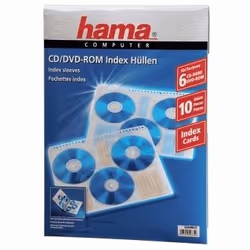 Hama CD-ROM Index Sleeves 60 discs Transparent