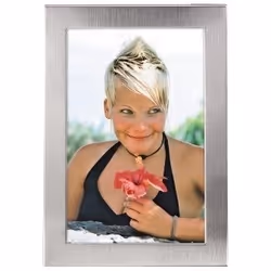 Hama Metal Portrait Frame "Davos", Metal, Silver, 10 x 15 cm