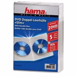 Hama Double DVD Jewel Case, Slim 5 , transparent, 2 discs, Transparent