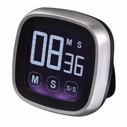 Hama Touch, Digital kitchen timer, Black, Silver, 99.59 min, CE, AAA, 2.4 mm
