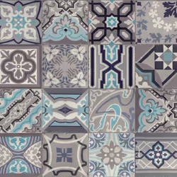 Mosaic Tile Effect Wallpaper D-C-Fix Bathroom Kitchen Vinyl Grey Blue White