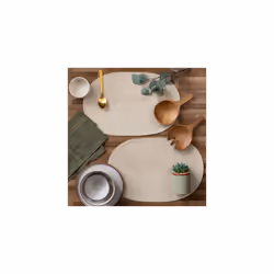 dc fix Almond Eco-line Wipe Clean oval Weave Placemats Set of 4