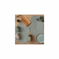 dc fix Sage Green Eco-line Wipe Clean oval Weave Placemats Set of 4
