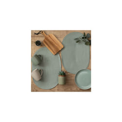 dc fix Sage Green Eco-line Wipe Clean oval Weave Placemats Set of 4