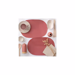 dc fix Mineral Red Eco-line Wipe Clean oval Weave Placemats Set of 4