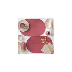 dc fix Mineral Red Eco-line Wipe Clean oval Weave Placemats Set of 4