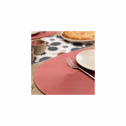 dc fix Mineral Red Eco-line Wipe Clean oval Weave Placemats Set of 4