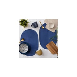 dc fix Deep Blue Eco-line Wipe Clean oval Weave Placemats Set of 4