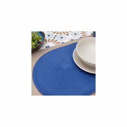 dc fix Deep Blue Eco-line Wipe Clean oval Weave Placemats Set of 4