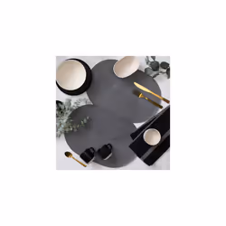 dc fix Steel Grey Eco-line Wipe Clean oval Weave Placemats Set of 4
