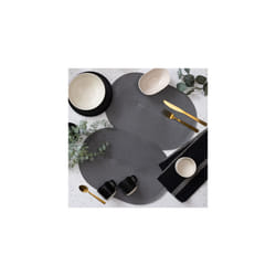 dc fix Steel Grey Eco-line Wipe Clean oval Weave Placemats Set of 4