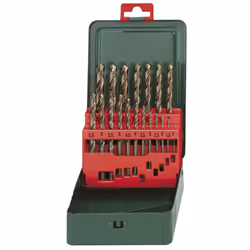 Metabo 627157000 HSS-CO Twist Drills (19 pcs.), Green, 1, Set of 19 Pieces