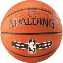 JUNIOR SPALDING SILVER NBA OUTDOOR PLAYING GAME BASKETBALL OFFICIAL BALL SIZE 5