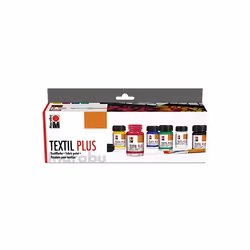 Marabu 1715000000087, Black, Green, Red, Ultramarine, White, Yellow, Textile paint, liquid, 90 ml, 6 pc(s)