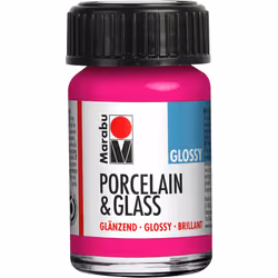 Marabu Porcelain Ceramic & Glass Glossy Paint Raspberry 15ml
