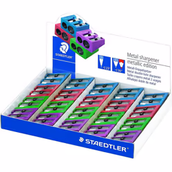 Staedtler Double Pencil Sharpener Metal Metallic Green 1 Piece