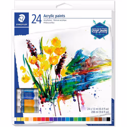 STAEDTLER 8500 C24 Karat Acrylic Paint Tube - Multi-Colour (Pack of 24)