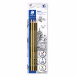 Staedtler 183-HBBK3, HB, Black, Yellow, Blister, 3 pc(s)