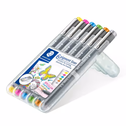 Staedtler Pigment Liner fineliner Extra Fine Brown, Grey, Light Blue, Light Green, Magenta, Yellow 6 pc(s)