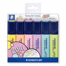 Staedtler 364 C, 6 pc(s), Lime, Mint, Peach, Pink, Violet, Yellow, Chisel tip, Polypropylene (PP), 1 mm, 5 mm
