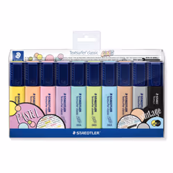 Staedtler 364 C, 10 pc(s), Black, Brown, Light Blue, Light grey, Lime, Mint, Peach, Pink, Violet, Yellow, Chisel tip, Polypro ...