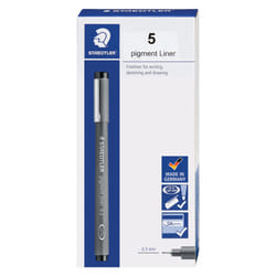 STAEDTLER Pigment Liner  Fineliner Pen for Drawing  Drafting  Journaling  0.3mm  Black  Box of 5 Pens  308 03-9M