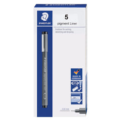 STAEDTLER Pigment Liner  Fineliner Pen for Drawing  Drafting  Journaling  0.05mm  Black  Box of 5 Pens  308 0059M
