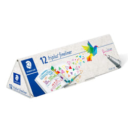 STAEDTLER 334 CPC12 Triplus Fineliner Superfine Pen  0.3mm Line Width - Assorted Colours (Case of 12)