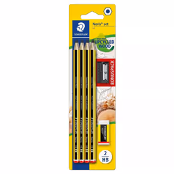 STAEDTLER Noris HB Pencils - Set of 8 plus Sharpener, Eraser