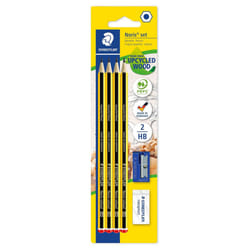 Noris school pencil set of 4 HB, eraser & sharpener