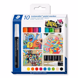 349 C10 Lumocolor Paint Markers - Assorted Colours (Pack of 10)