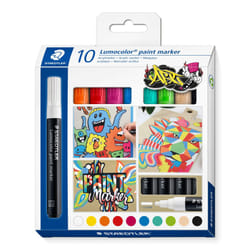 349 C10 Lumocolor Paint Markers - Assorted Colours (Pack of 10)