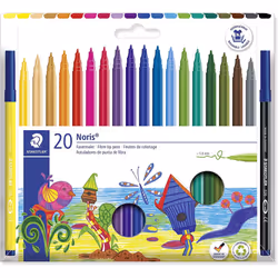 STAEDTLER 326 C20 Fibre-Tip Pen in Cardboard Pack - Assorted Colours (Pack of 20)