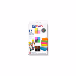 8013 C12-3 FIMO Effect Oven-Hardening Polymer Modelling Clay - Neon, Assorted Colours (Pack of 12 x 25g Half Blocks)
