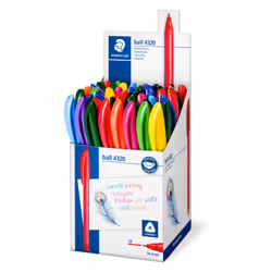 Staedtler ball 4320 M, Clip, Clip-on retractable ballpoint pen, Assorted colours, 50 pc(s)