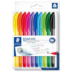 Stick rainbow ballpoint pen medium 10 assd colours
