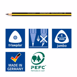 Staedtler Noris 119 Triplus Jumbo Learner's Pencil HB - Pack of 12 - Additional view 4