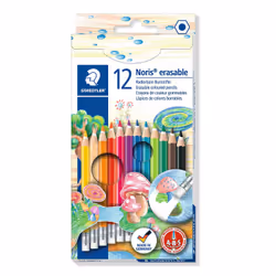 Staedtler Noris erasable 144 50, Black, Blue, Bordeaux, Brown, Green, Light Green, Mauve, Navy, Orange, Peach, Red, Yellow, 1 ...
