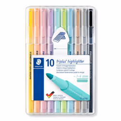 Staedtler 362 C marker 10 pc(s) Bullet tip Black, Brown, Light Blue, Light grey, Lime, Mint, Peach, Pink, Violet, Yellow