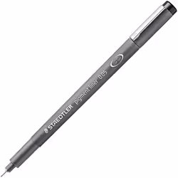 Staedtler Pigment Liner 308, Black, Fine, Black, Grey, Round, Pigment-based ink, 0.05 mm