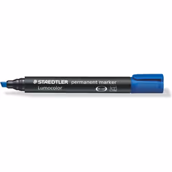 Staedtler Lumocolor Permanent Marker 350-3 Chisel Tip - Blue (Pack of 10)