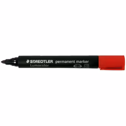 STAEDTLER Lumocolor Bullet Tip Permanent Marker, Red, Pack of 10