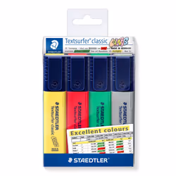 Staedtler 364 CWP4-X, 4 pc(s), Green, Grey, Red, Yellow, Chisel tip, Green, Grey, Red, Yellow, 1 cm³