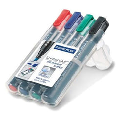 Staedtler Lumocolor 350 WP4 marker 4 pc(s) Black, Blue, Green, Red