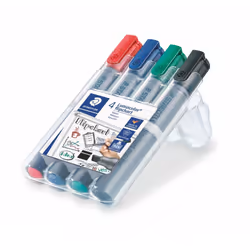Staedtler Lumocolor WP4 356 B Flip Chart Marker Refillable in Staedtler Box with 4 Colours