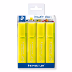 Staedtler 364-1P WP4, 4 pc(s), Yellow, Chisel tip, Yellow